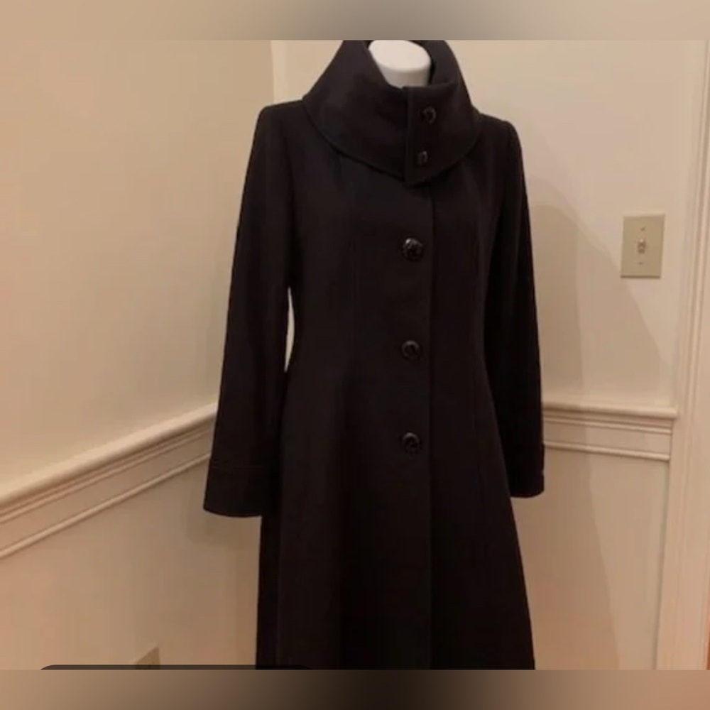 George Simonton Virgin wool and Cashmere Black Coat